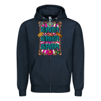 Navy mama mama mama Zipper Hoodie - CowhideDigitalArt