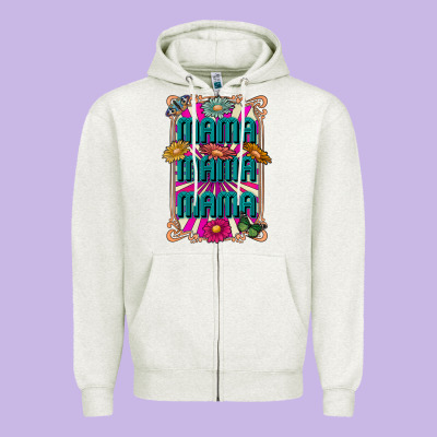 Mama Mama Mama Zipper Hoodie Designed By Cowhidedigitalart
