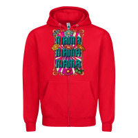 Red mama mama mama Zipper Hoodie - CowhideDigitalArt