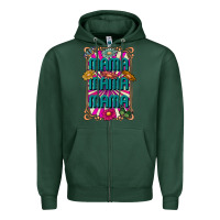 Sports Green mama mama mama Zipper Hoodie - CowhideDigitalArt