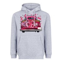 Heather Grey breast cancer farm truck Heavyweight Hoodie - Artiststas