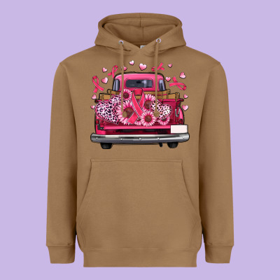Breast Cancer Farm Truck Heavyweight Hoodie Designed By Artiststas