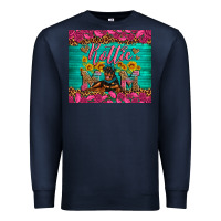 Navy Rottie mom with roses Premium Sweatshirt - Artiststas