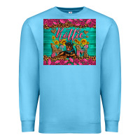 Ocean Blue Rottie mom with roses Premium Sweatshirt - Artiststas