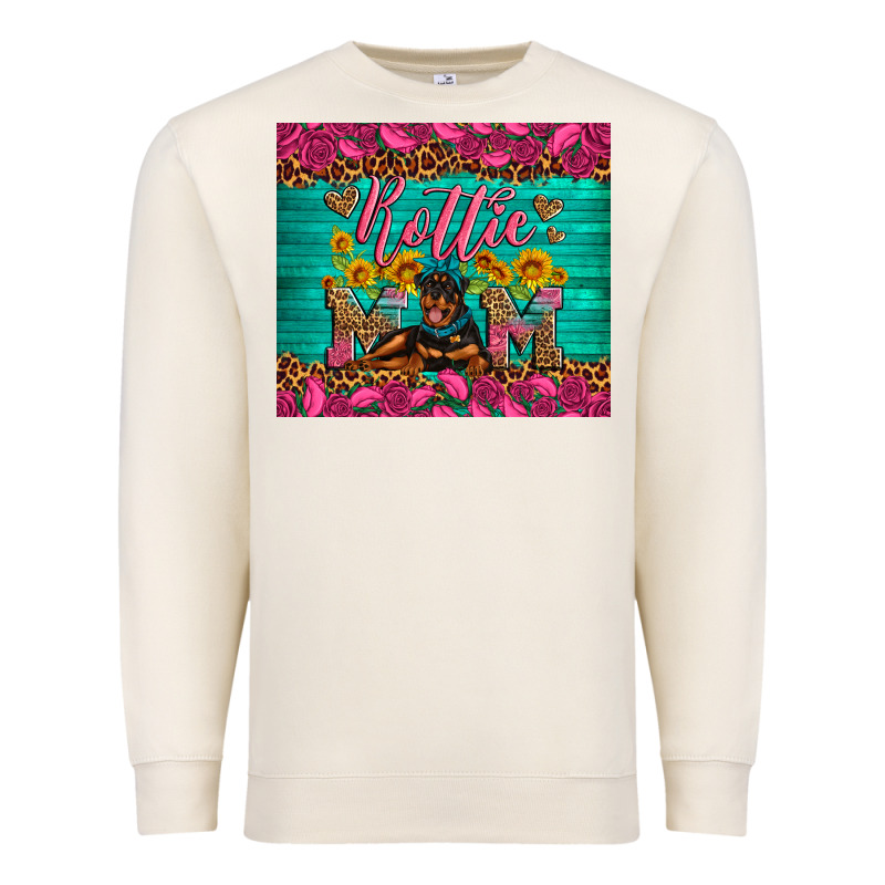 Rottie Mom With Roses Premium Sweatshirt by Artiststas | Teevron