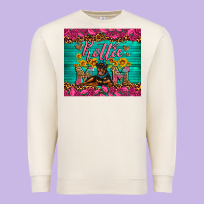 Rottie Mom With Roses Premium Sweatshirt Designed By Artiststas