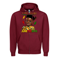 Burgundy little mister juneteenth Zipper Hoodie - HRA Design Shop
