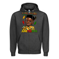Charcoal Heather little mister juneteenth Zipper Hoodie - HRA Design Shop