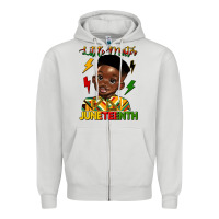 Dove Grey little mister juneteenth Zipper Hoodie - HRA Design Shop