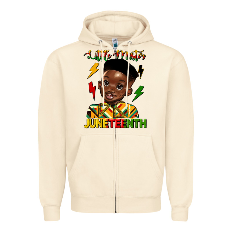 Little Mister Juneteenth Zipper Hoodie by HRA Design Shop | Teevron