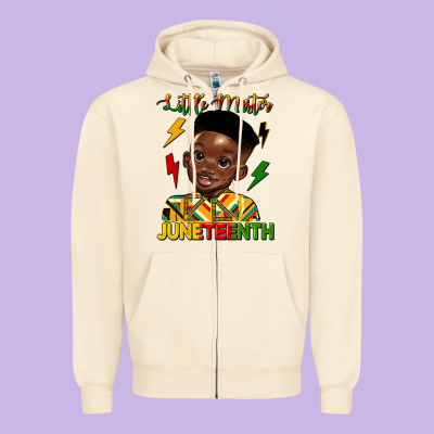 Little Mister Juneteenth Zipper Hoodie Designed By Hra Design Shop