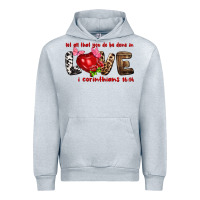 Heather Grey let all that you do be done in love i corinthians Urban Hoodie - NancyCooperArtShop