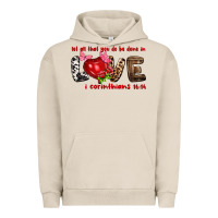 Pigment French Oak let all that you do be done in love i corinthians Urban Hoodie - NancyCooperArtShop