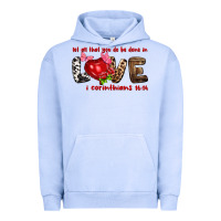 Pigment Grape Ice let all that you do be done in love i corinthians Urban Hoodie - NancyCooperArtShop