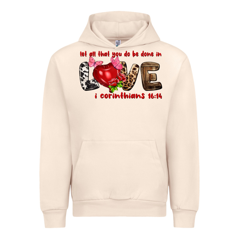 Let All That You Do Be Done In Love I Corinthians Urban Hoodie by NancyCooperArtShop | Teevron