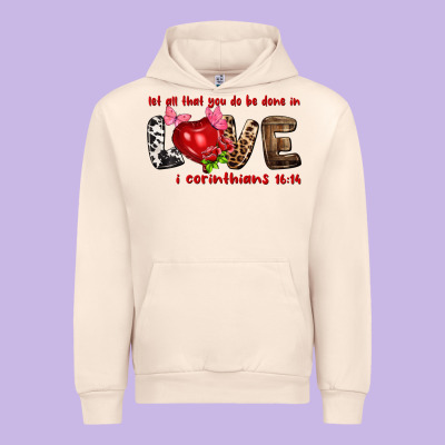 Let All That You Do Be Done In Love I Corinthians Urban Hoodie Designed By Nancycooperartshop