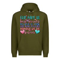 Army Green god made us best friend Premium Hoodie - MaliasSmallBusiness