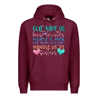 Burgundy god made us best friend Premium Hoodie - MaliasSmallBusiness