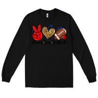 Black peace love football Long Sleeve Tee - Zillion Design Studio