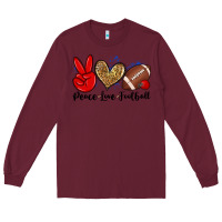 Burgundy peace love football Long Sleeve Tee - Zillion Design Studio