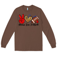 Chestnut peace love football Long Sleeve Tee - Zillion Design Studio