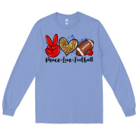 Colony Blue peace love football Long Sleeve Tee - Zillion Design Studio
