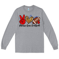 Heather Grey peace love football Long Sleeve Tee - Zillion Design Studio