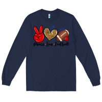 Navy peace love football Long Sleeve Tee - Zillion Design Studio
