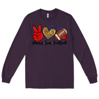 Plum peace love football Long Sleeve Tee - Zillion Design Studio