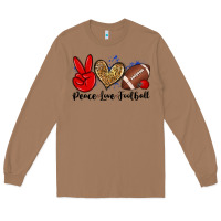 Toasted Coconut peace love football Long Sleeve Tee - Zillion Design Studio