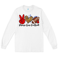 White peace love football Long Sleeve Tee - Zillion Design Studio