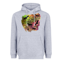 Heather Grey bat halloween patch Heavyweight Hoodie - BundleAndBundleShop