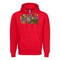 Red louisiana mardi gras Zipper Hoodie - FaDigitalArtStudio