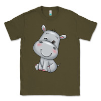 Army Green hippo Classic Tee - texasbilliewilder