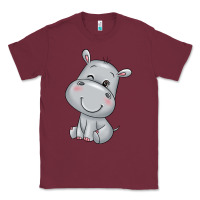 Burgundy hippo Classic Tee - texasbilliewilder