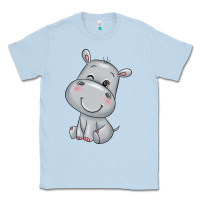 Dusty Blue hippo Classic Tee - texasbilliewilder