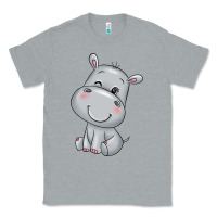Heather Grey hippo Classic Tee - texasbilliewilder