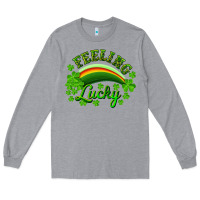 Heather Grey feeling lucky with rainbow Long Sleeve Tee - RanaPortraitStore