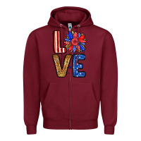 Burgundy Love sunflower Zipper Hoodie - Neo Western