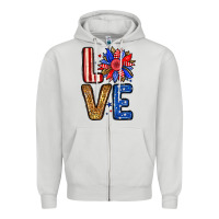 Dove Grey Love sunflower Zipper Hoodie - Neo Western