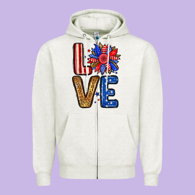 Love Sunflower Zipper Hoodie Designed By Neo Western