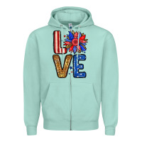 Seafoam Love sunflower Zipper Hoodie - Neo Western