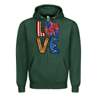 Sports Green Love sunflower Zipper Hoodie - Neo Western