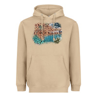 Mushroom Leopard Wood Cowhide Pattern Mixed Western Frame Heavyweight Hoodie - Bettercallsaul