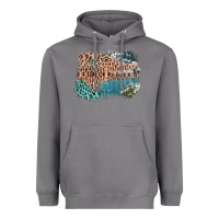 Storm Leopard Wood Cowhide Pattern Mixed Western Frame Heavyweight Hoodie - Bettercallsaul