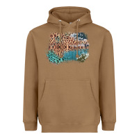Toasted Coconut Leopard Wood Cowhide Pattern Mixed Western Frame Heavyweight Hoodie - Bettercallsaul