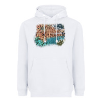 White Leopard Wood Cowhide Pattern Mixed Western Frame Heavyweight Hoodie - Bettercallsaul