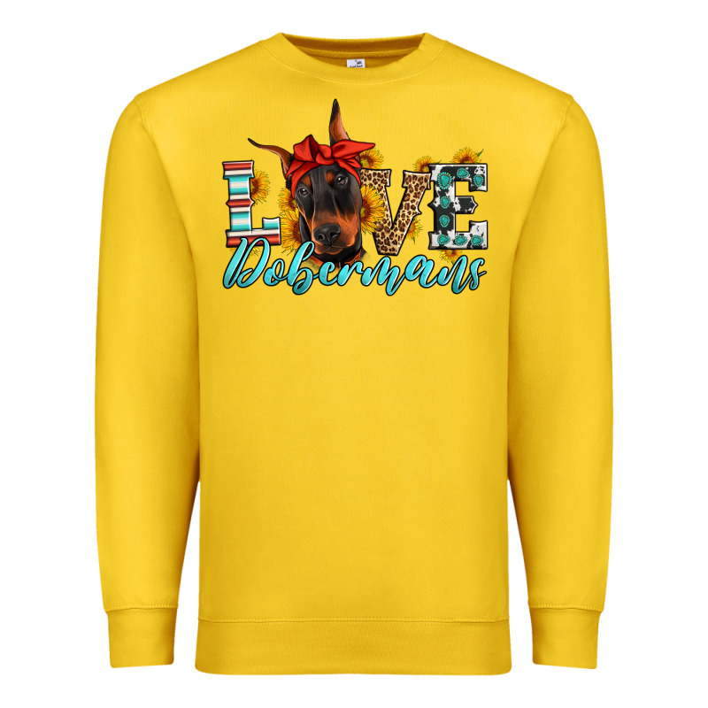 Love Dobermans Premium Sweatshirt by Artiststas | Teevron