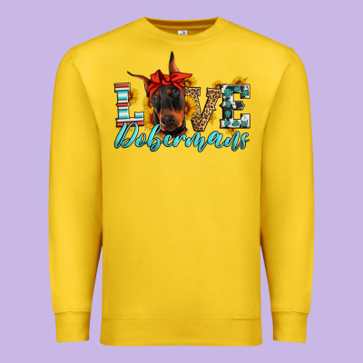 Love Dobermans Premium Sweatshirt Designed By Artiststas
