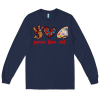 Navy peace love art Long Sleeve Tee - texasbilliewilder
